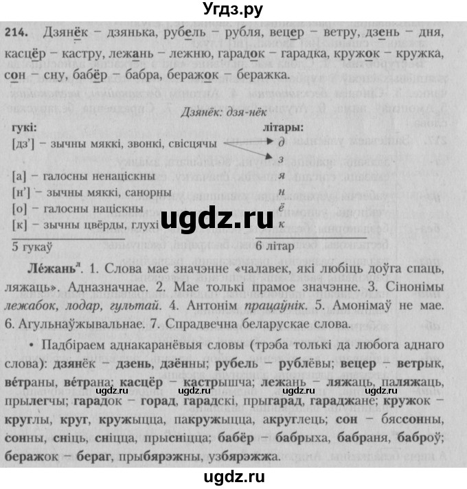 ГДЗ (Решебник №3) по белорусскому языку 5 класс Красней В. П. / часть 2 / упражнение номер / 214