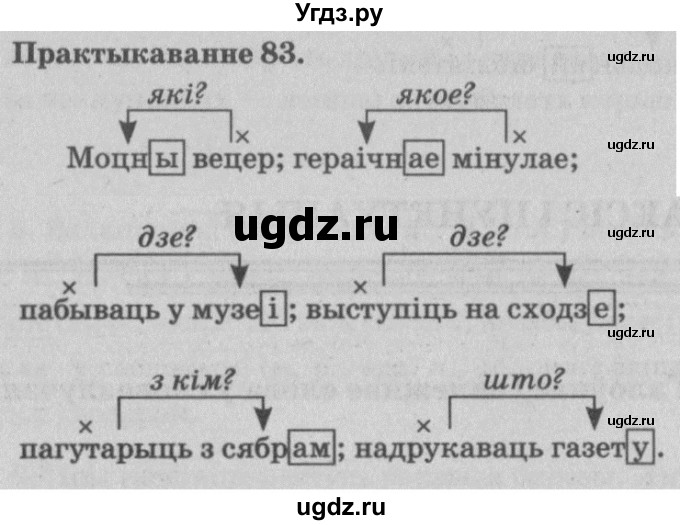 ГДЗ (Решебник №4) по белорусскому языку 5 класс Красней В. П. / часть 1 / упражнение номер / 83