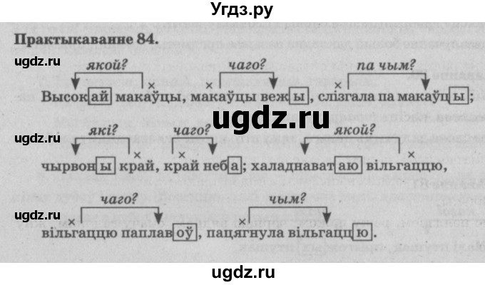 ГДЗ (Решебник №4) по белорусскому языку 5 класс Красней В. П. / часть 1 / упражнение номер / 84