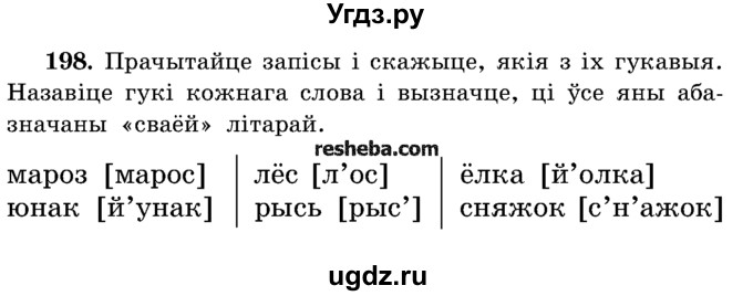 ГДЗ (Учебник) по белорусскому языку 5 класс Красней В. П. / часть 1 / упражнение номер / 198