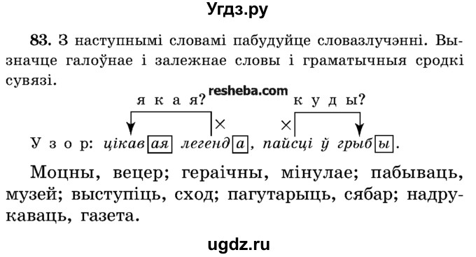 ГДЗ (Учебник) по белорусскому языку 5 класс Красней В. П. / часть 1 / упражнение номер / 83