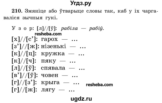 ГДЗ (Учебник) по белорусскому языку 5 класс Красней В. П. / часть 2 / упражнение номер / 210