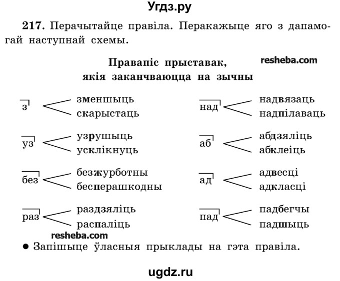 ГДЗ (Учебник) по белорусскому языку 5 класс Красней В. П. / часть 2 / упражнение номер / 217
