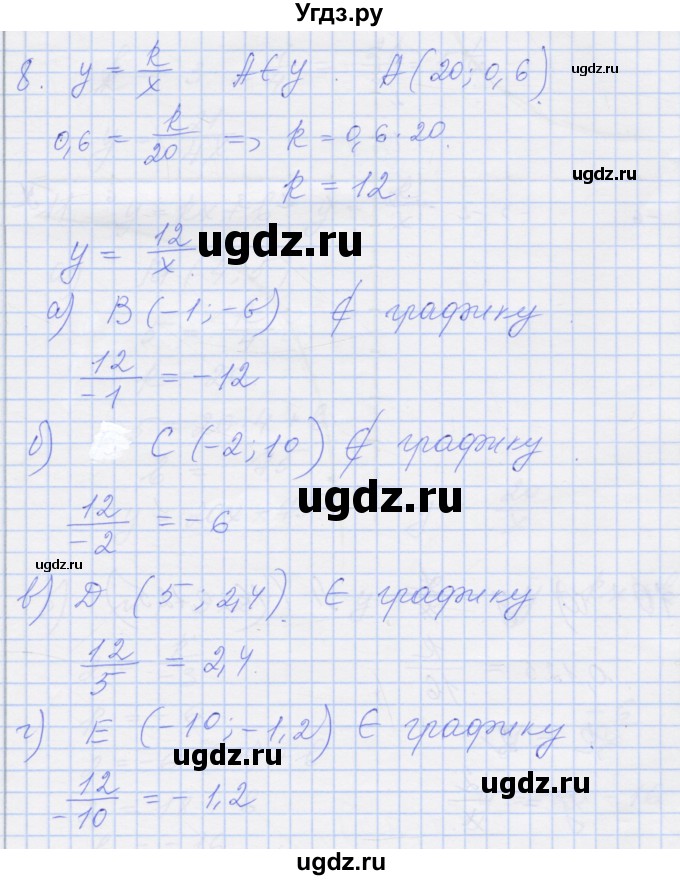 ГДЗ (Решебник) по алгебре 8 класс (рабочая тетрадь) Миндюк Н.Г. / параграф 8 / 8