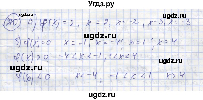 ГДЗ (Решебник №1) по алгебре 8 класс (рабочая тетрадь) Минаева С.С. / упражнение номер / 210