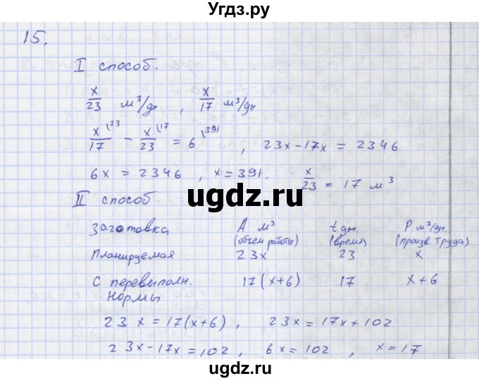 ГДЗ (Решебник) по алгебре 7 класс (рабочая тетрадь) Колягин Ю.М. / параграф 8-№ / 15