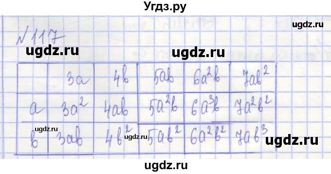 ГДЗ (Решебник) по алгебре 7 класс (рабочая тетрадь) Потапов М.К. / задание / 117