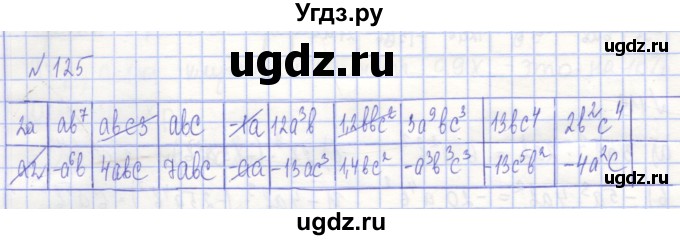 ГДЗ (Решебник) по алгебре 7 класс (рабочая тетрадь) Потапов М.К. / задание / 125
