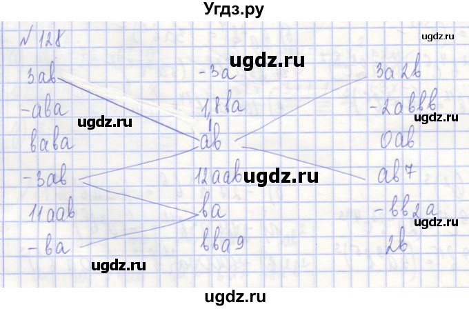 ГДЗ (Решебник) по алгебре 7 класс (рабочая тетрадь) Потапов М.К. / задание / 128