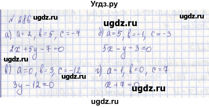 ГДЗ (Решебник) по алгебре 7 класс (рабочая тетрадь) Потапов М.К. / задание / 286