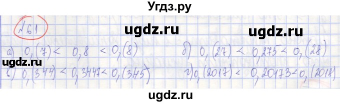 ГДЗ (Решебник) по алгебре 7 класс (рабочая тетрадь) Потапов М.К. / задание / 61