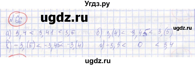 ГДЗ (Решебник) по алгебре 7 класс (рабочая тетрадь) Потапов М.К. / задание / 66