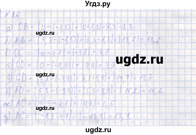 ГДЗ (Решебник) по алгебре 7 класс (рабочая тетрадь) Потапов М.К. / задание / 86