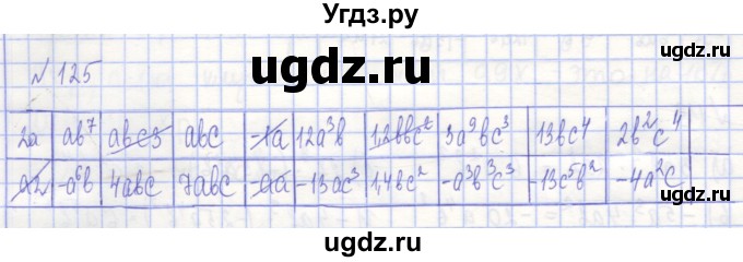 ГДЗ (Решебник) по алгебре 7 класс (рабочая тетрадь) Потапов М.К. / задание номер / 125