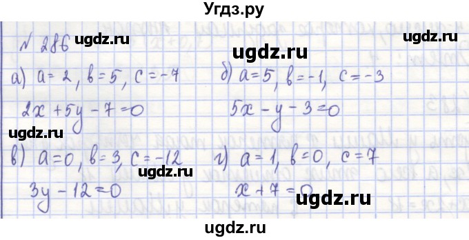 ГДЗ (Решебник) по алгебре 7 класс (рабочая тетрадь) Потапов М.К. / задание номер / 286