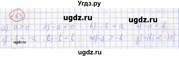 ГДЗ (Решебник) по алгебре 7 класс (рабочая тетрадь) Потапов М.К. / задание номер / 63