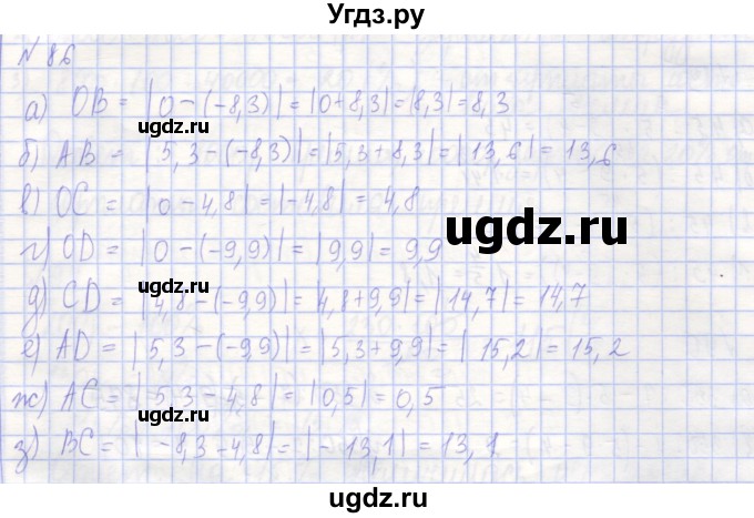 ГДЗ (Решебник) по алгебре 7 класс (рабочая тетрадь) Потапов М.К. / задание номер / 86