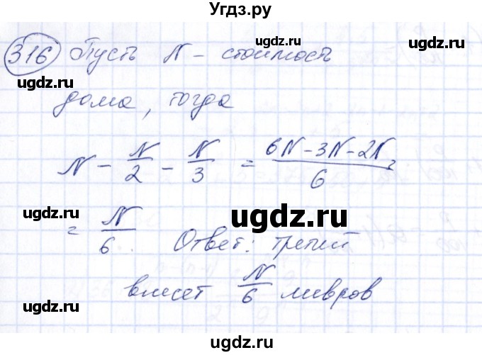 ГДЗ (Решебник №3) по алгебре 7 класс Колягин Ю.М. / упражнение номер / 316