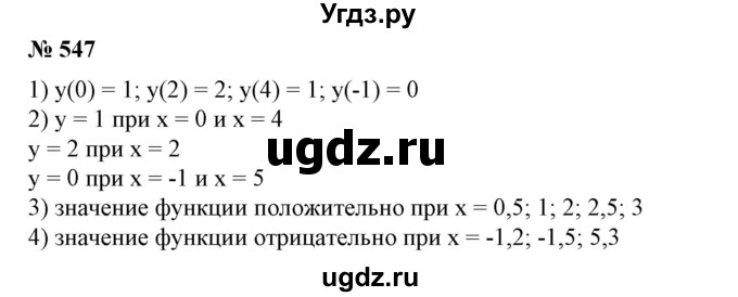 ГДЗ (Решебник №1) по алгебре 7 класс Колягин Ю.М. / упражнение номер / 547