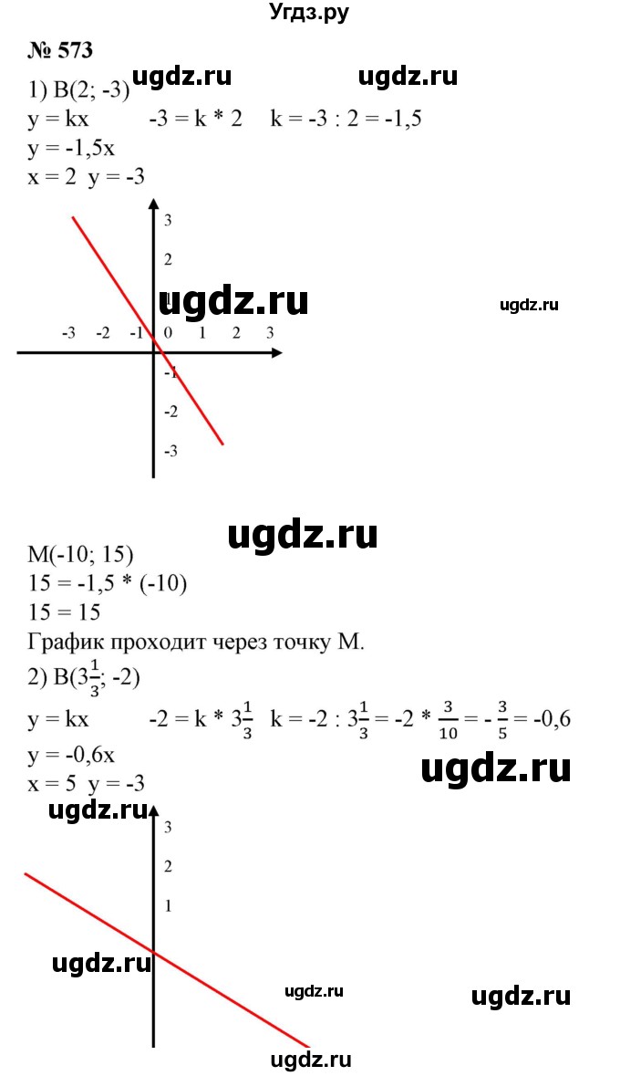 ГДЗ (Решебник №1) по алгебре 7 класс Колягин Ю.М. / упражнение номер / 573