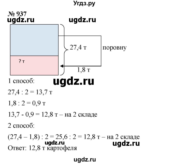 ГДЗ (Решебник) по математике 6 класс Ткачева М.В. / упражнение номер / 937