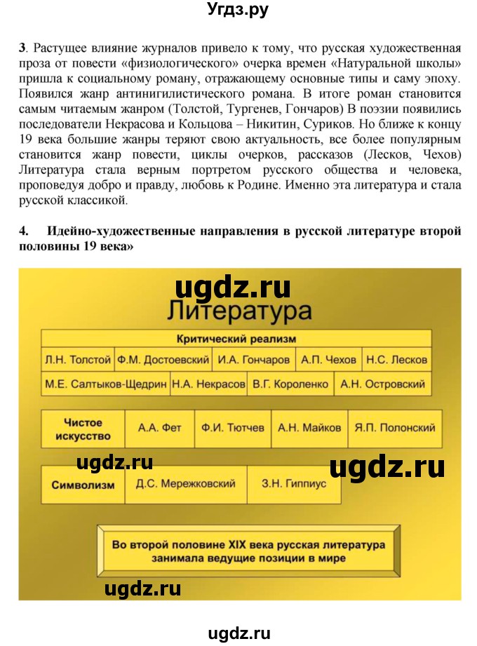 ГДЗ (Решебник) по литературе 10 класс Зинин С.А. / часть 1. страница номер / 134(продолжение 4)