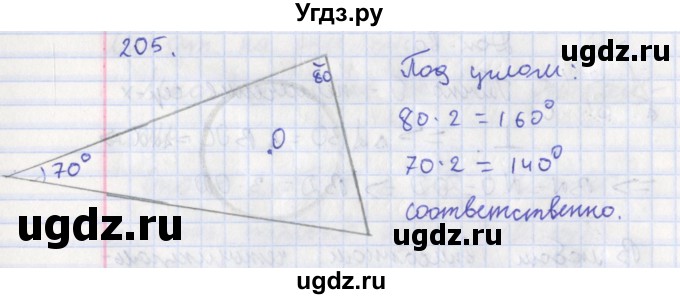 ГДЗ (Решебник) по геометрии 8 класс (рабочая тетрадь) Мищенко Т.М. / задача номер / 205