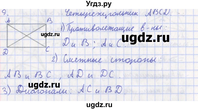 ГДЗ (Решебник) по геометрии 8 класс (рабочая тетрадь) Мищенко Т.М. / задача номер / 9