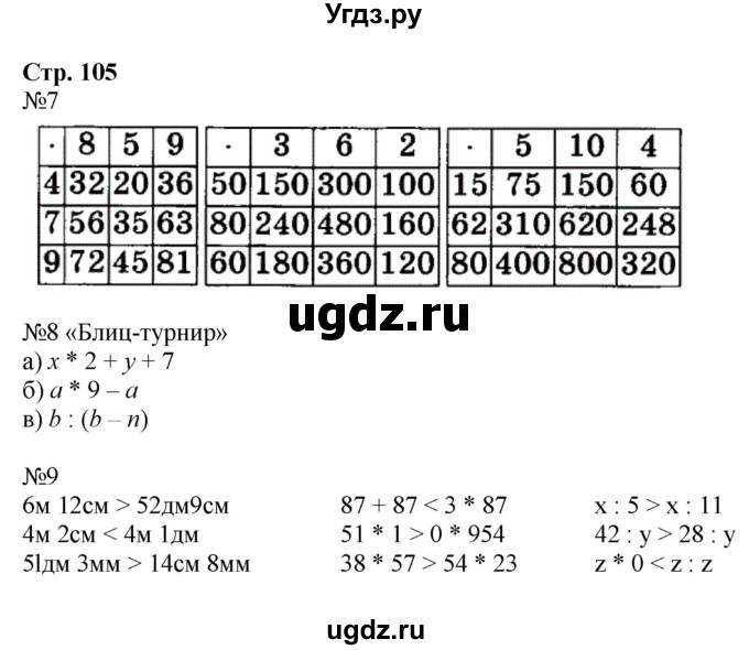 ГДЗ (Решебник №1 к учебнику 2016 (Учусь учиться)) по математике 2 класс Петерсон Л.Г. / часть 3. страница / 105