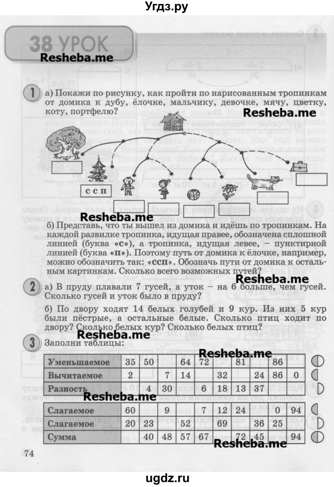 ГДЗ (Учебник 2016) по математике 2 класс Петерсон Л.Г. / часть 1. страница / 74