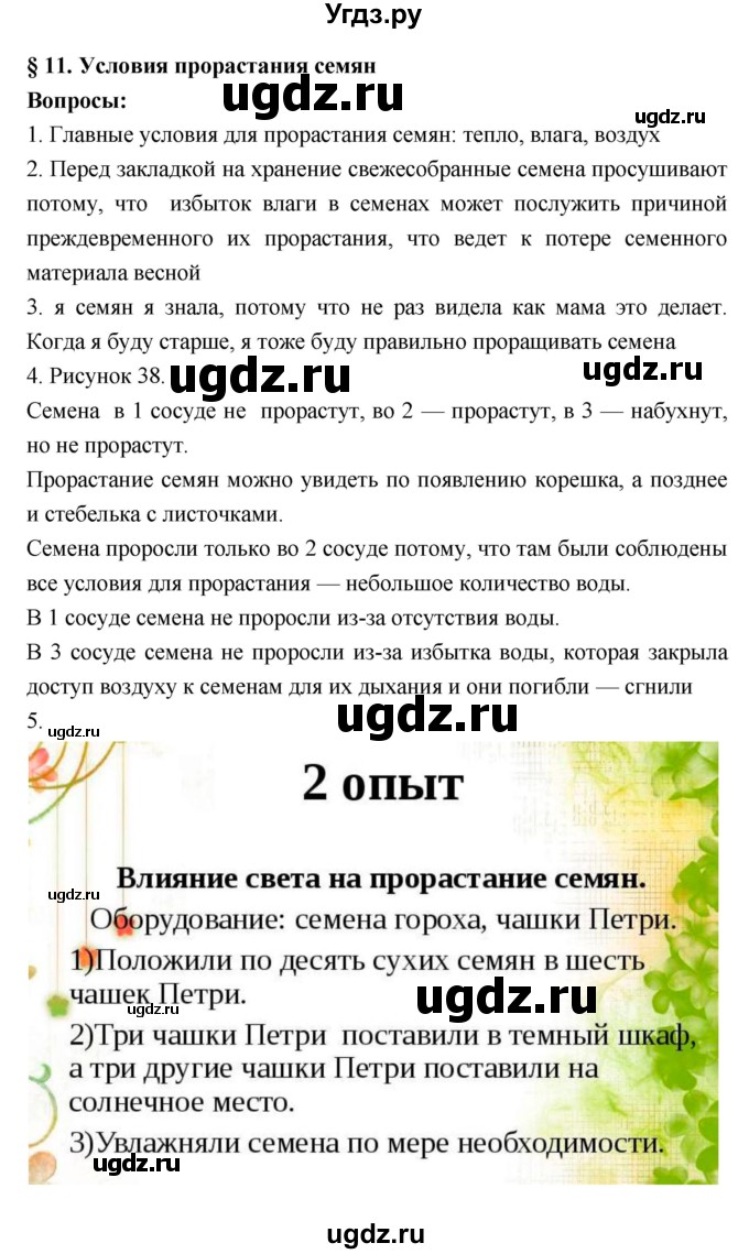 ГДЗ (Решебник 1) по биологии 7 класс Пономарева И.Н. / параграф номер / 11