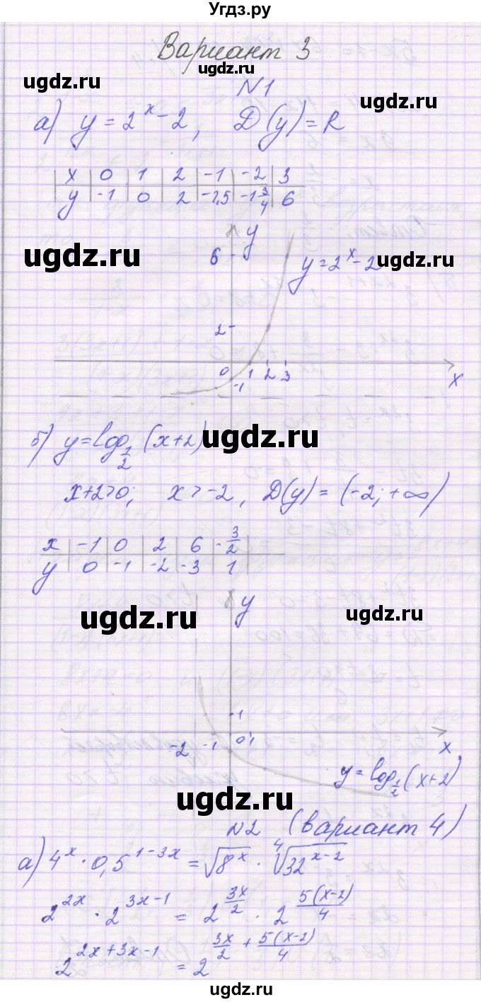 ГДЗ (Решебник) по алгебре 11 класс (контрольные работы) Глизбург В.И. / контрольная работа 4. вариант номер / 3