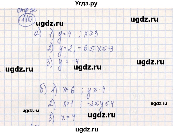 ГДЗ (Решебник №2) по алгебре 7 класс (рабочая тетрадь) Минаева С.С. / упражнение номер / 110