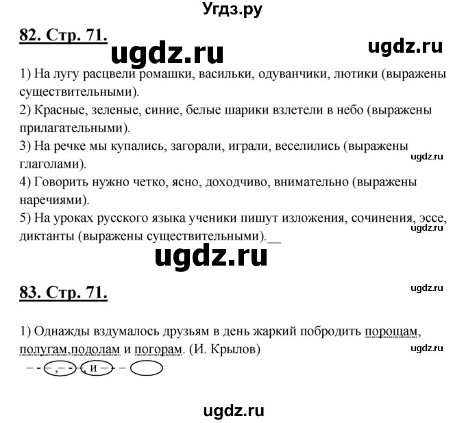 ГДЗ (Решебник) по русскому языку 5 класс (рабочая тетрадь) Склярова В.Л. / часть 1. страница номер / 71