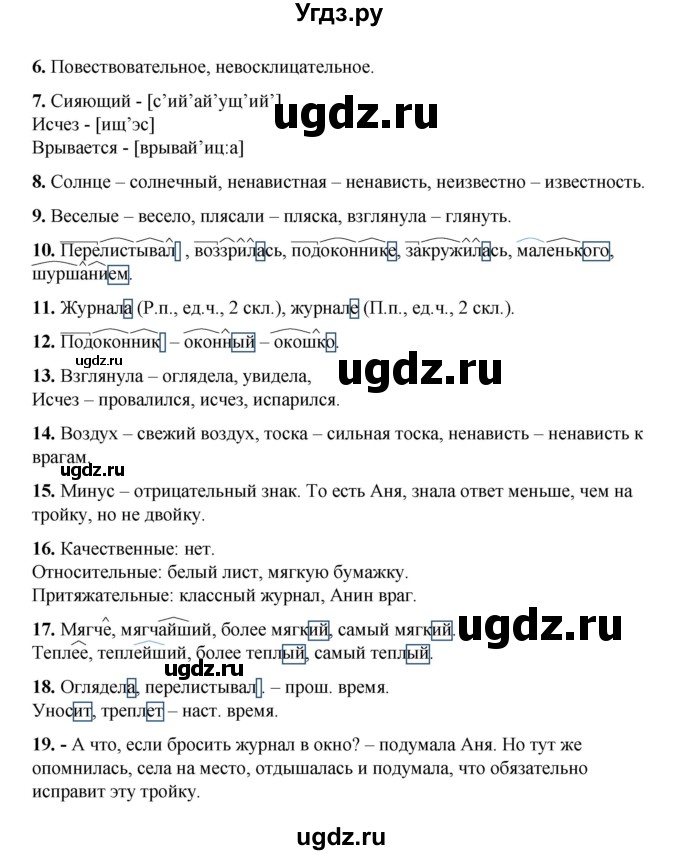 ГДЗ (Решебник) по русскому языку 5 класс (рабочая тетрадь) Склярова В.Л. / часть 4. страница номер / 85-88(продолжение 2)