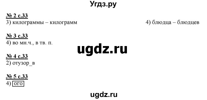 ГДЗ (Решебник) по русскому языку 4 класс (тестовые задания (тренировочные и контрольные задания)) Корешкова Т.В. / часть 1. страница / 33