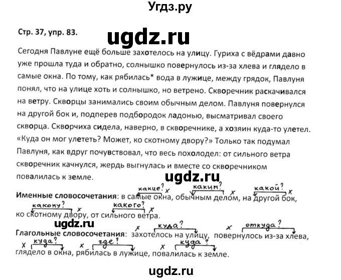 ГДЗ (Решебник) по русскому языку 5 класс (рабочая тетрадь Скорая помощь) Янченко В.Д. / упражнение / 83