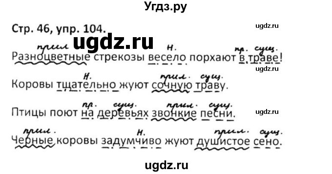 ГДЗ (Решебник 2017) по русскому языку 5 класс (рабочая тетрадь Скорая помощь) Янченко В.Д. / упражнение / 104