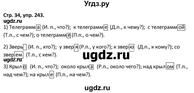 ГДЗ (Решебник 2017) по русскому языку 5 класс (рабочая тетрадь Скорая помощь) Янченко В.Д. / упражнение / 243