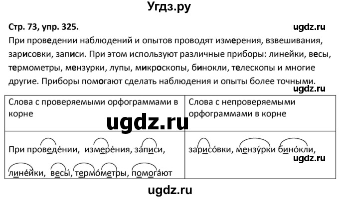 ГДЗ (Решебник 2017) по русскому языку 5 класс (рабочая тетрадь Скорая помощь) Янченко В.Д. / упражнение / 325
