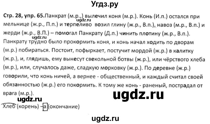 ГДЗ (Решебник 2017) по русскому языку 5 класс (рабочая тетрадь Скорая помощь) Янченко В.Д. / упражнение / 65