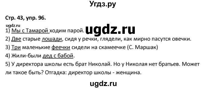 ГДЗ (Решебник 2017) по русскому языку 5 класс (рабочая тетрадь Скорая помощь) Янченко В.Д. / упражнение / 96