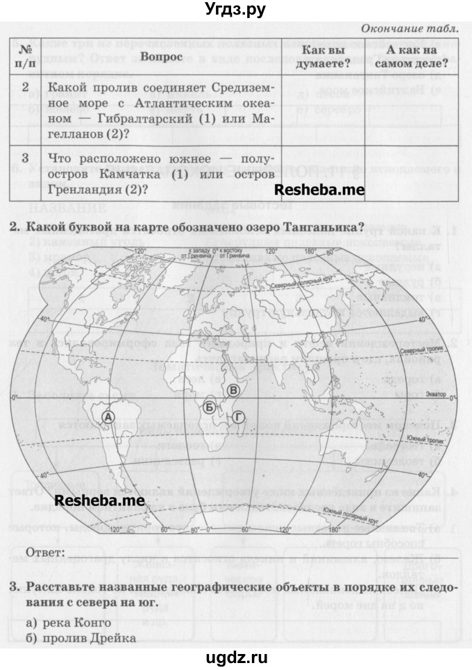 ГДЗ (Учебник) по географии 6 класс (рабочая тетрадь) Домогацких Е.М. / параграф номер / 10(продолжение 4)