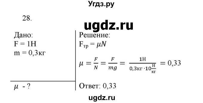 ГДЗ (Решебник) по физике 7 класс Генденштейн Л.Э. / задания / параграф 15 номер / 28