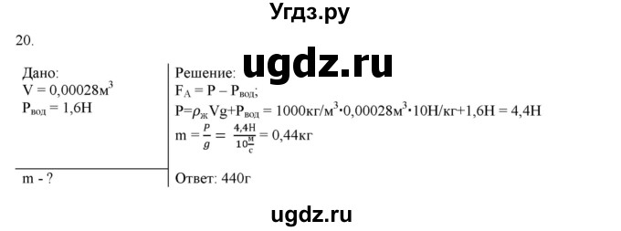 ГДЗ (Решебник) по физике 7 класс Генденштейн Л.Э. / задания / параграф 20 номер / 20