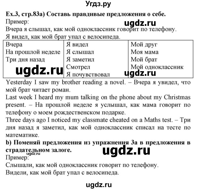 ГДЗ (Решебник) по английскому языку 10 класс (для гимназий) Демченко Н.В. / страница номер / 83