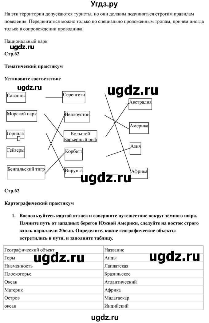 ГДЗ (Решебник) по географии 7 класс (рабочая тетрадь) Домогацких Е.М. / параграф номер / 17(продолжение 3)