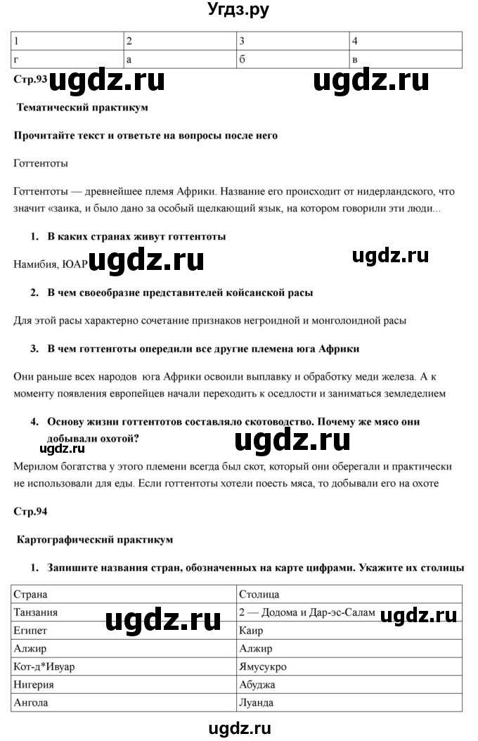 ГДЗ (Решебник) по географии 7 класс (рабочая тетрадь) Домогацких Е.М. / параграф номер / 25(продолжение 3)