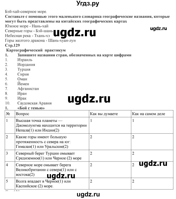 ГДЗ (Решебник) по географии 7 класс (рабочая тетрадь) Домогацких Е.М. / параграф номер / 56(продолжение 3)