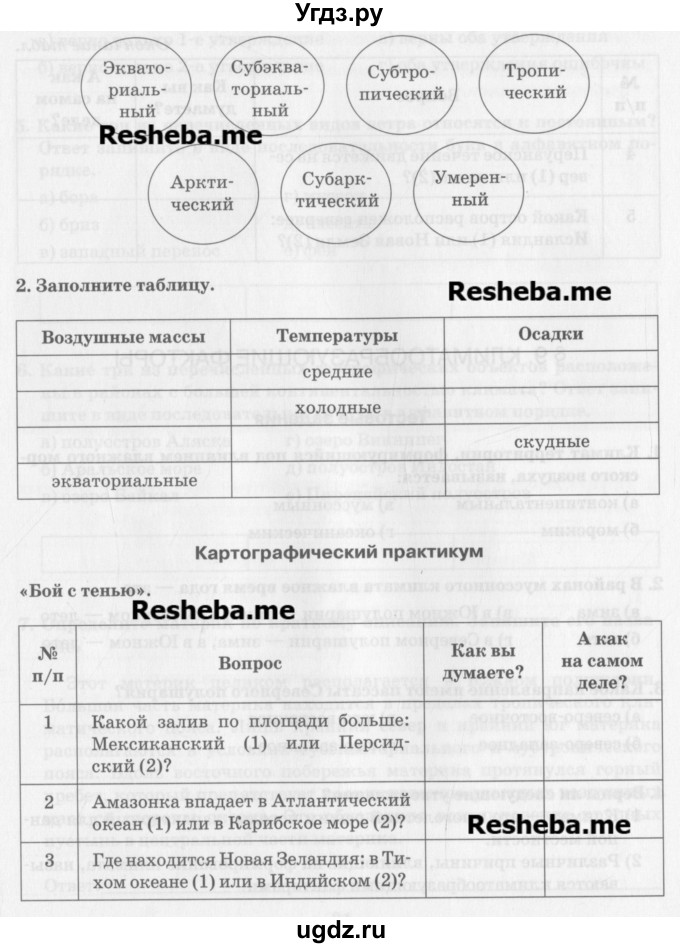 ГДЗ (Учебник) по географии 7 класс (рабочая тетрадь) Домогацких Е.М. / параграф номер / 8(продолжение 3)